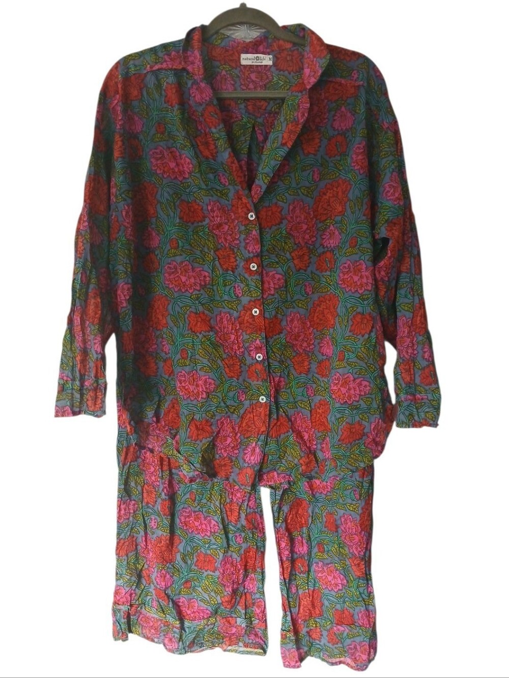NATURAL LIFE Dreamy Cotton Pajama Set Drawn Garden Size Medium
